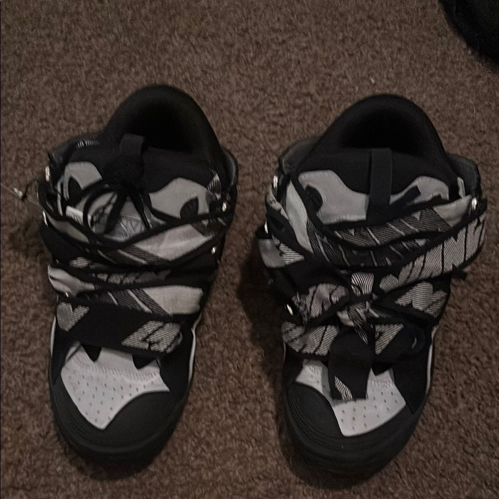 reflective lanvin curb sneakers
